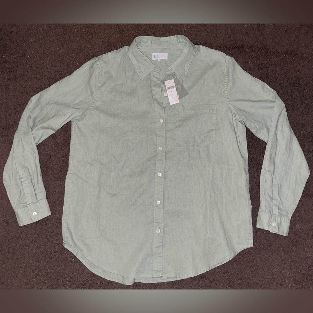 Linen/Cotton Blend Button Down Shirt